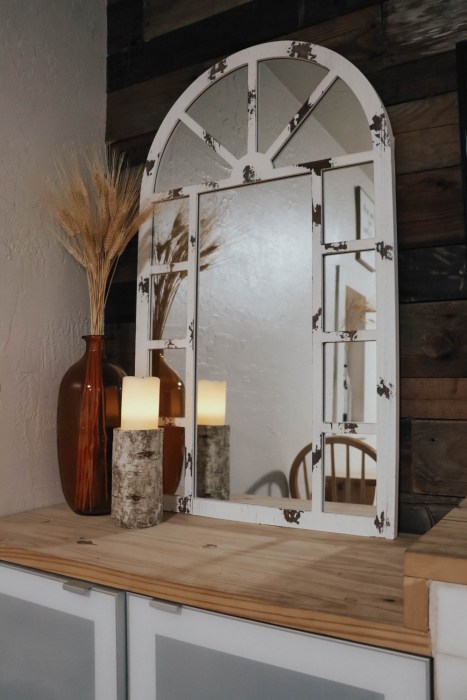 Sharing my 6 tips on how to brighten a dark room on the blog! Head to the post to check them out. #homedecor #homedecortips #smallspaces #smallhome