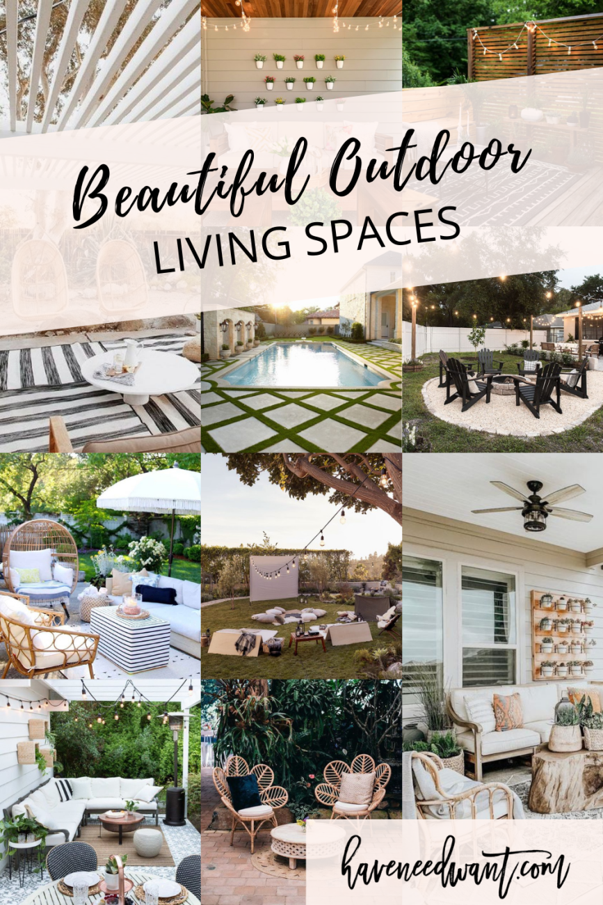Beautiful outdoor spaces to help inspire you to elevate your outdoor living. #outdoorspaces #outdooroasis #outdoorliving