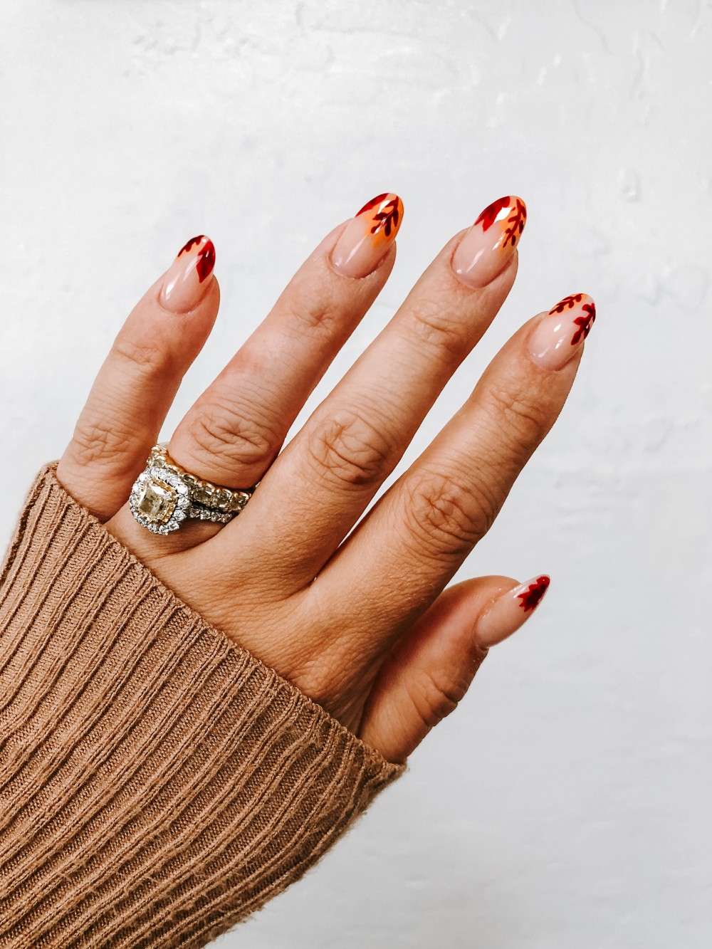 Fall 2021 nail art trend fall foliage nail art