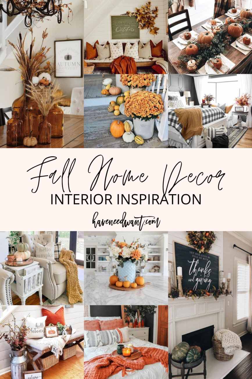 Fall decor and home inspiration on Have Need Want! Rounding up my current Fall home inspiration to help you get into the season! #fallhomedecor #fall #homeinspiration #homedecor