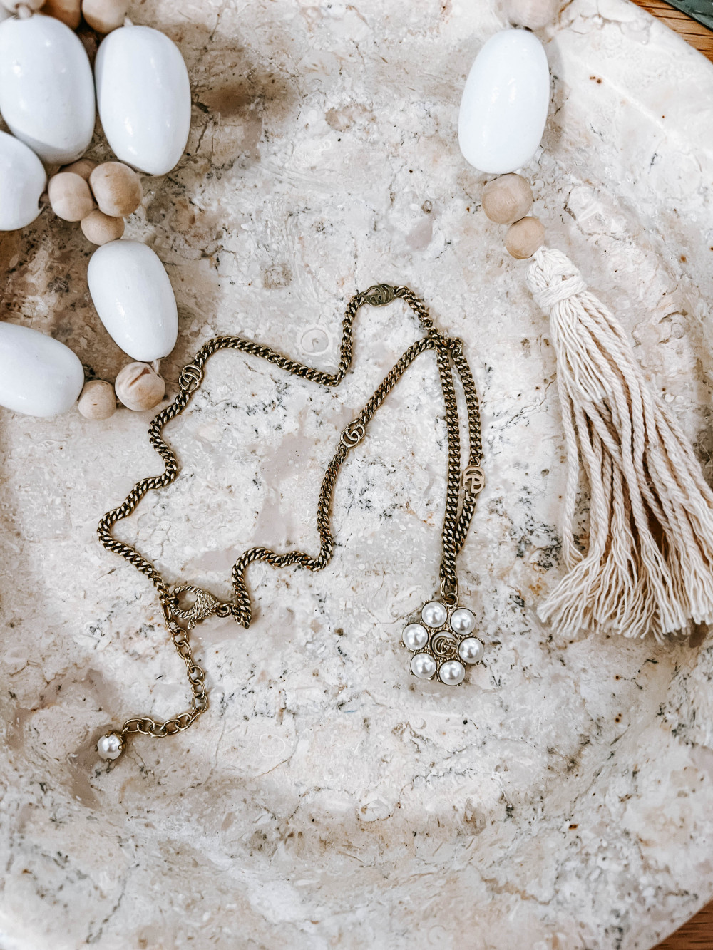 Gucci Marmont Pearl Necklace