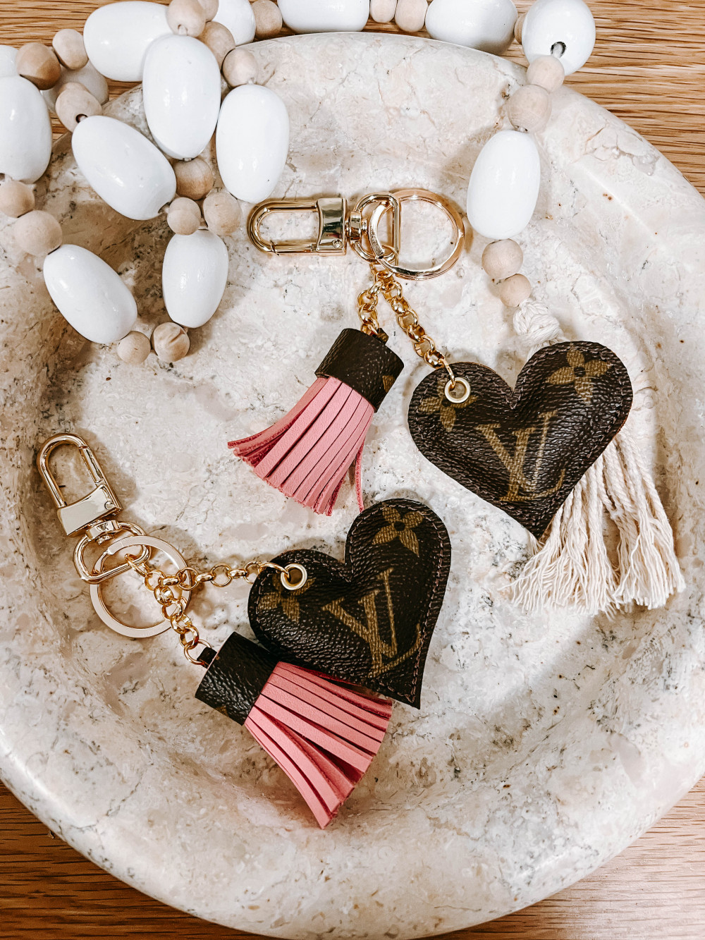 Upcycled Louis Vuitton Monogram Puffy Heart Charm