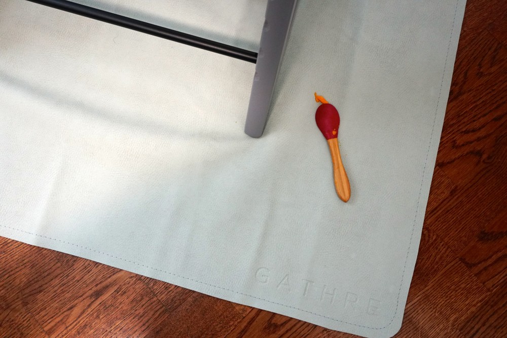 Mason's First Food Made Easier with Gathre Floor Mat-Avanchy Bamboo Spoon-Stokke High Chair-Gathre Mat-Have Need Want 8