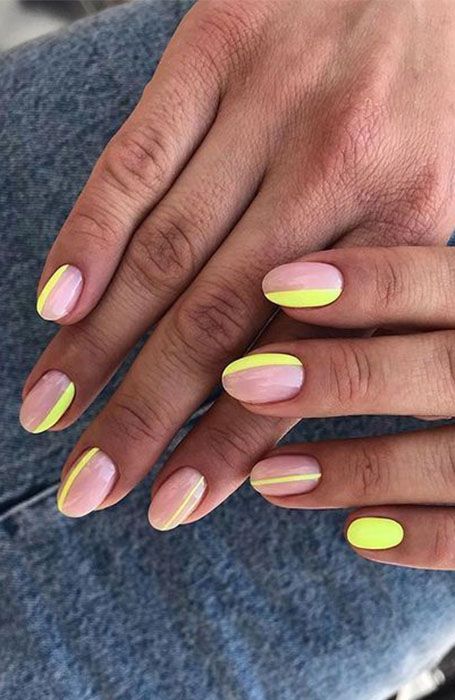 Neon yellow manicure for summer