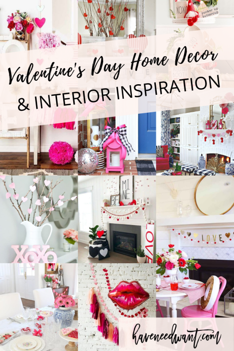 Valentine's Day home decor inspiration. #vday #valentinesday