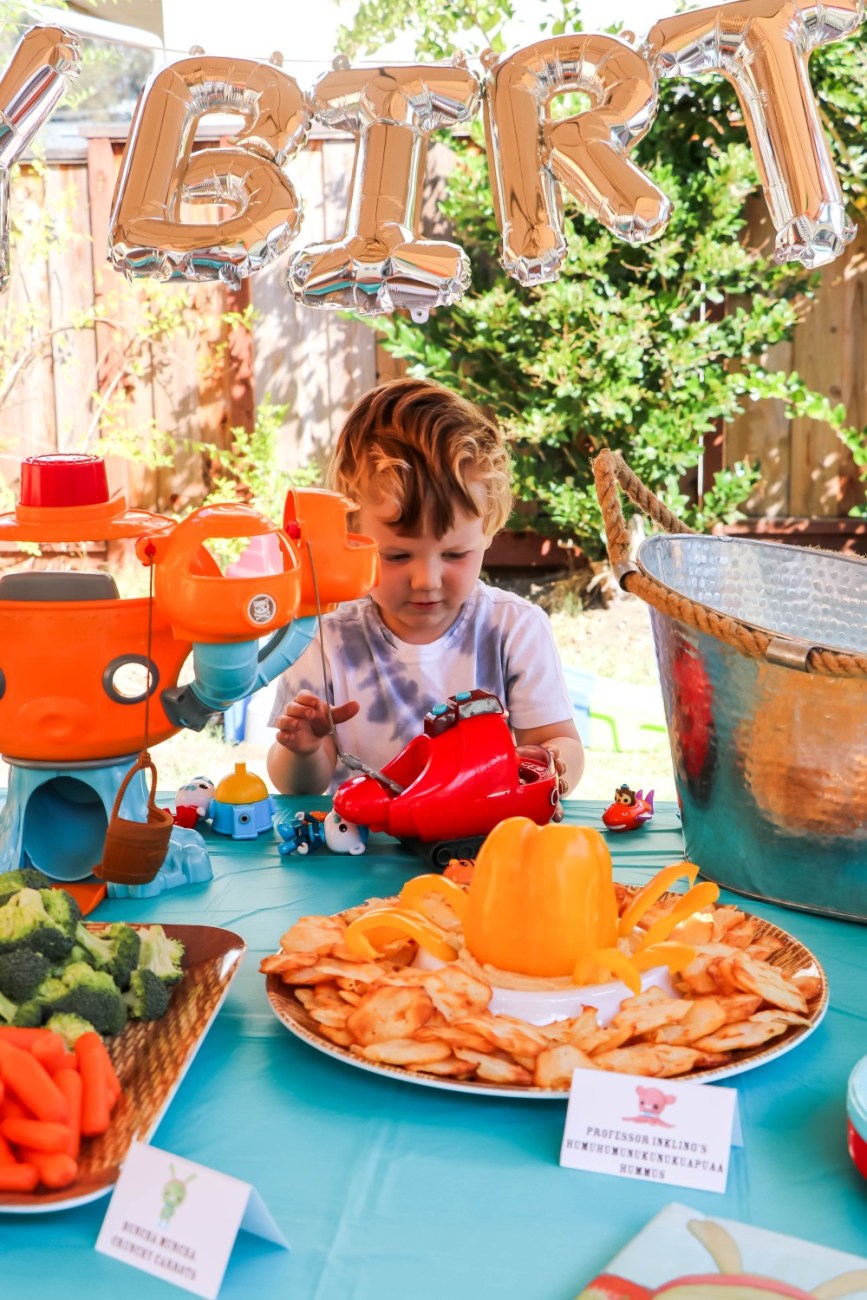 Last weekend we threw Mason an Octonauts themed third birthday party. I'm sharing all the details with you on the blog so click on over to check out the post! #ocotnauts #toddlerbirthdayparty #themedbirthdayparty #ocotnautsparty #partydecor #partysupplies #kidsbirthdayideas #toddlerbirthdayideas