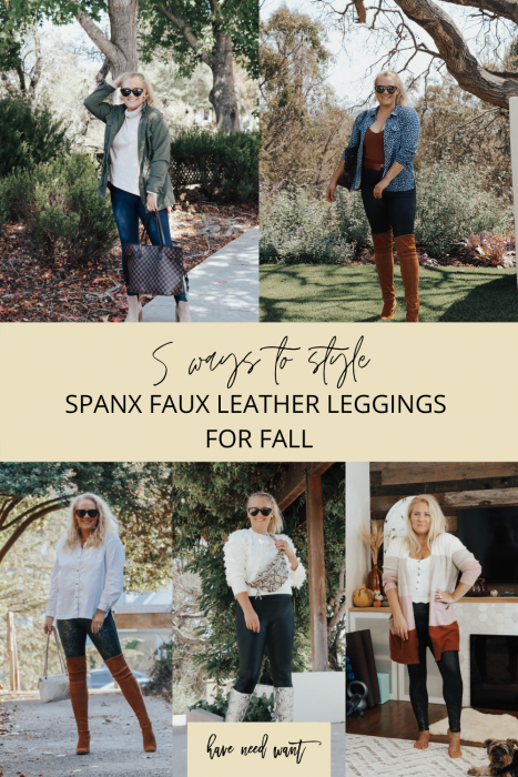 Chic in Every Shade: Fall Outfits Wearing Spanx Leather Leggings